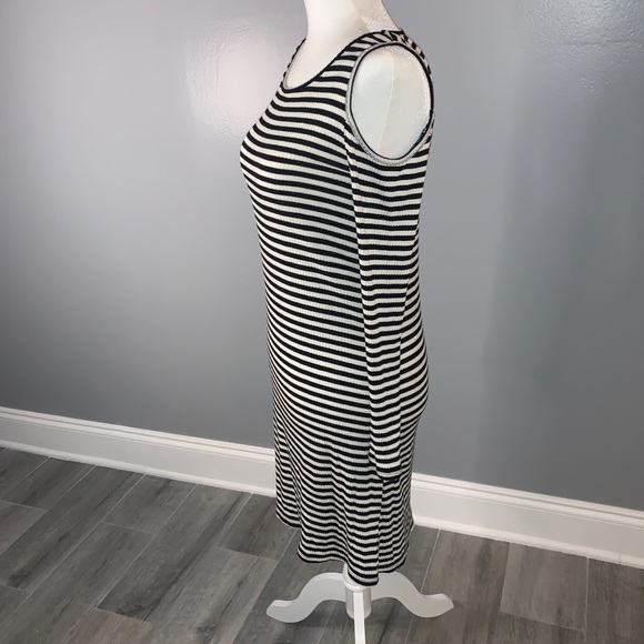 GIANNI BINI Stripe Cold Shoulder Dress Size S - Picture 3 of 9
